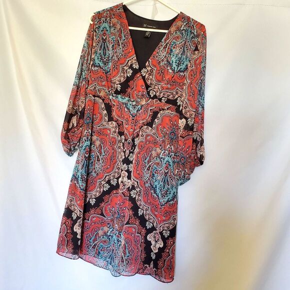 INC International Concepts Patterned Layered Dress, Size M - Picture 5 of 13